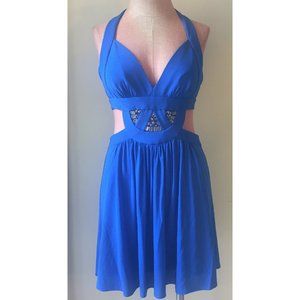 NWT Bcbg Max Azria Women's Dress Halter Mini Summer beach Rhinestone Size S